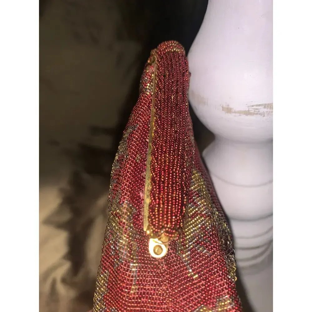 Vintage 1930s Josef Microbead Purse • Hand-Beaded Metal Bag • Made in France